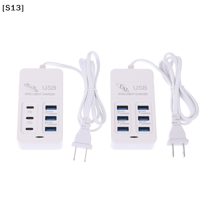 Multi Port Usb Hub - 1PC USプラグ 6ポート マルチポートUSB充電器 35W PD