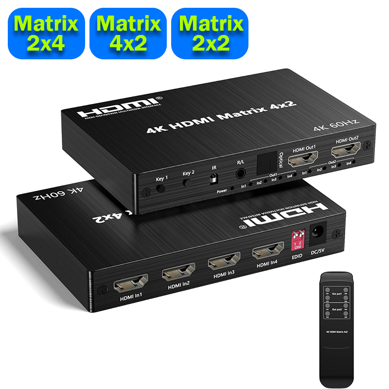 Hdmi Matrix Switch - 4K 60Hz HDMIマトリックススイッチャー 4x2 2x4 2x2