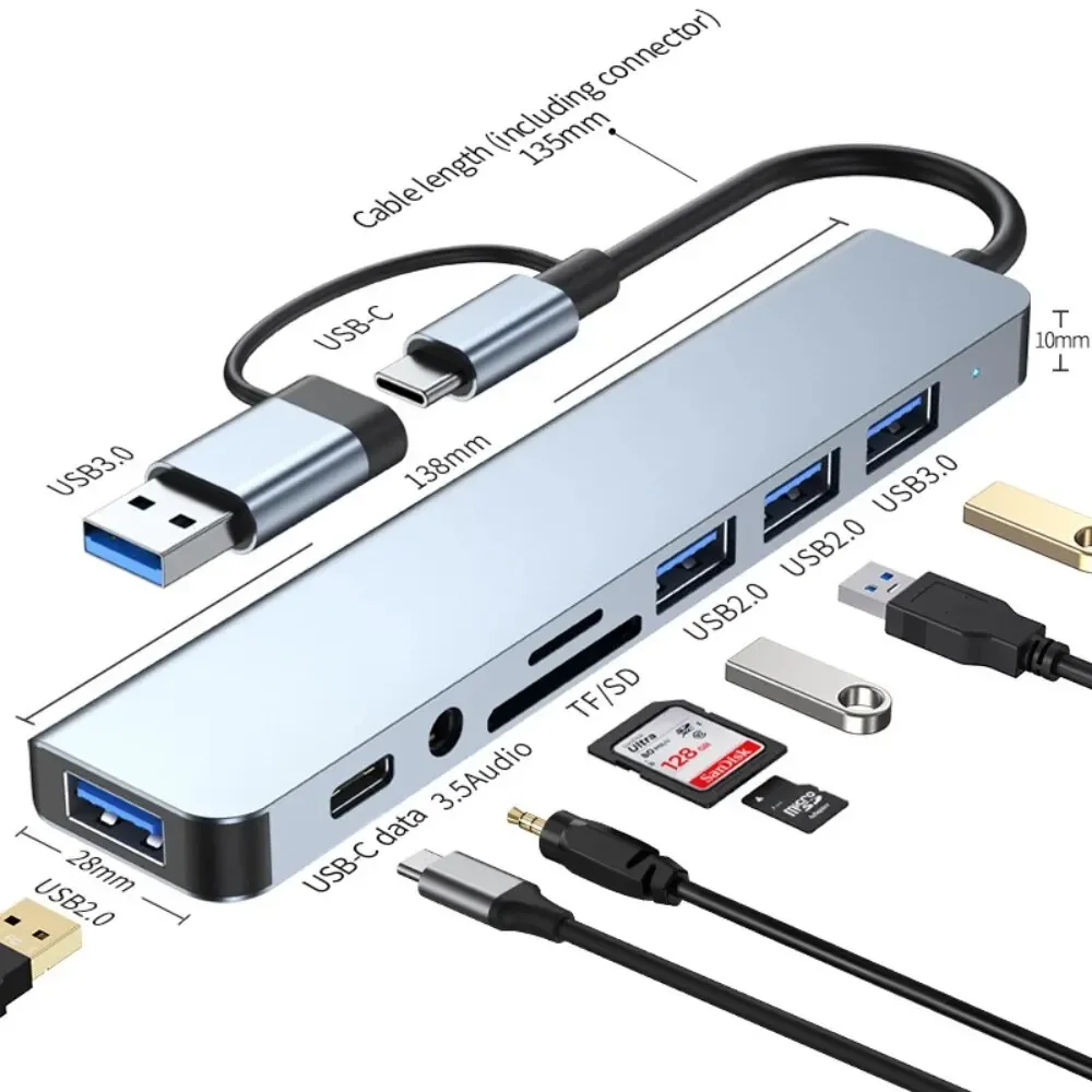 Multi Port Usb Hub - 8 In 2 USB-C ハブ 3.0