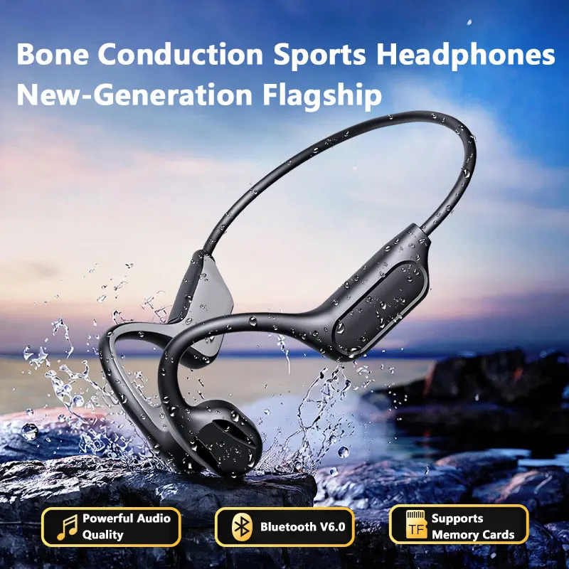 Office Work Tech - 新しい IPX8 スポーツ骨伝導 Bluetooth イヤホン HiFi