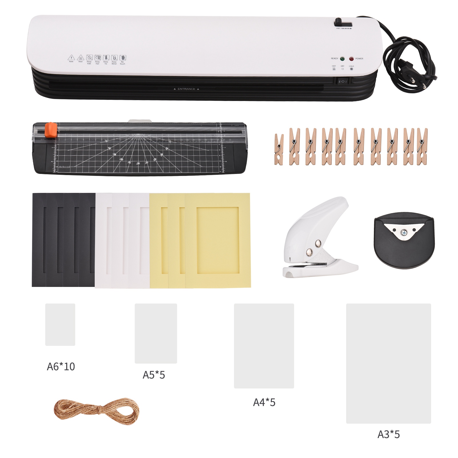 Laminator A3 Hot - SL399 ラミネーターマシンセット A3サイズ ホット＆コールドラミネーション 2ローラーシステム A3/A4/A5/A6