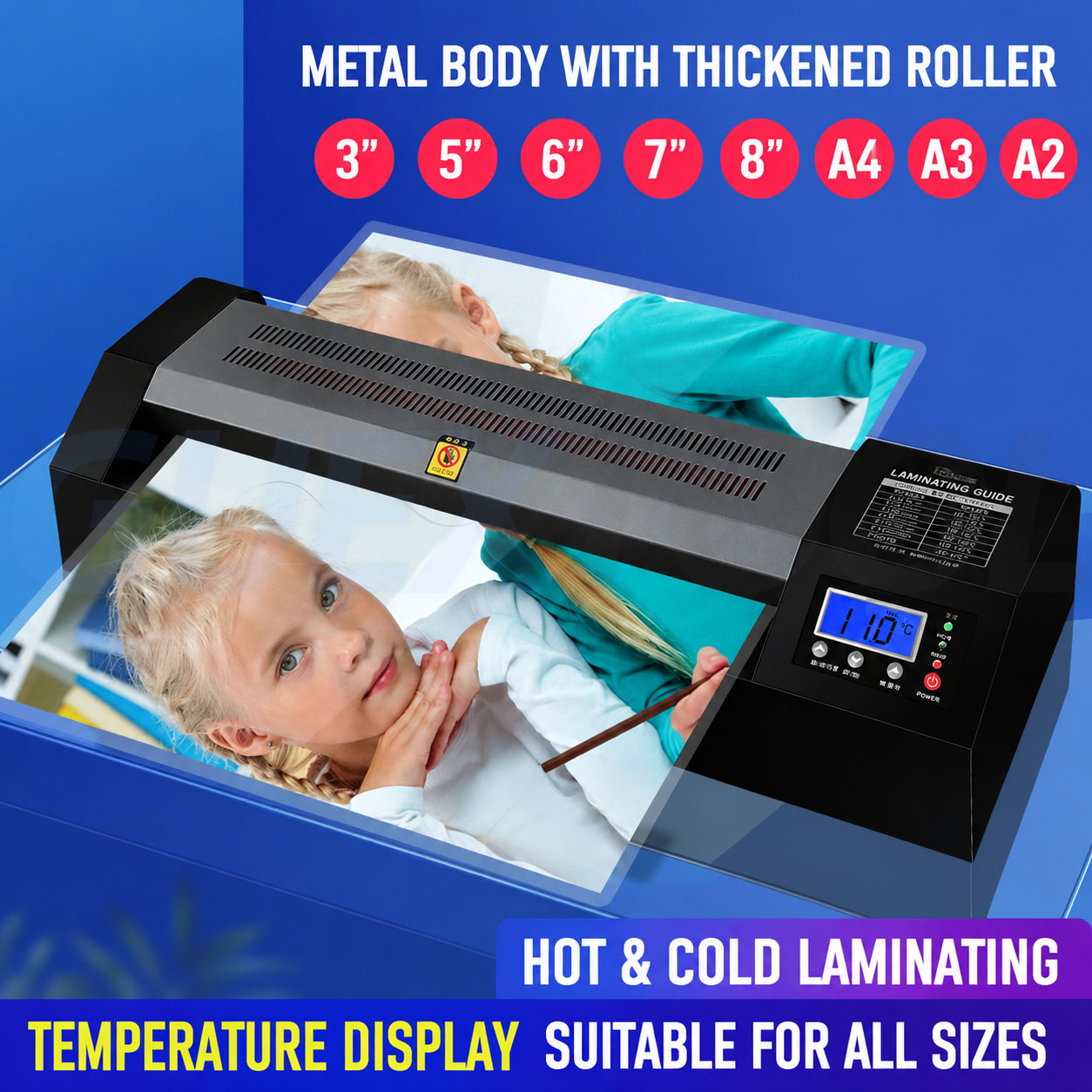 A3 自動ラミネーターマシンデジタルディスプレイ温度制御写真 - Laminator A3 Hot のレビューと価格