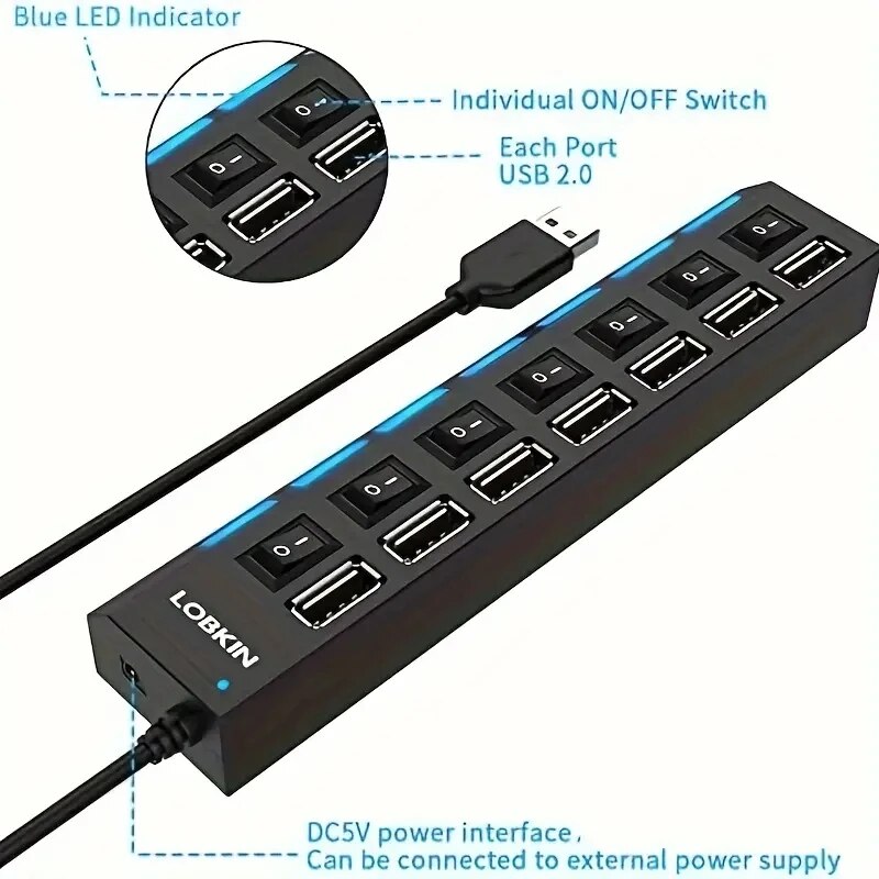高速 4/7 ポート USB ハブ 2.0 アダプター エキ - Multi Port Usb Hub のレビューと価格