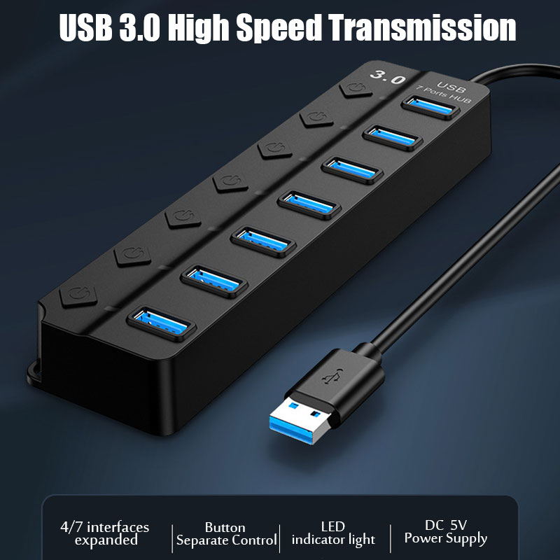 7in1 USB 3.0ハブ マルチUSBスプリッターハブ  - Multi Port Usb Hub のレビューと価格