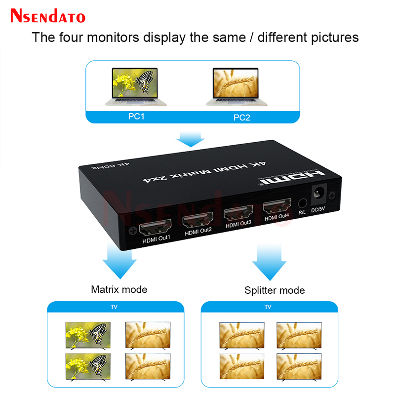 4K 60Hz HDMIマトリックス 2x4 ドルビー対応  - Hdmi Matrix Switch のレビューと価格