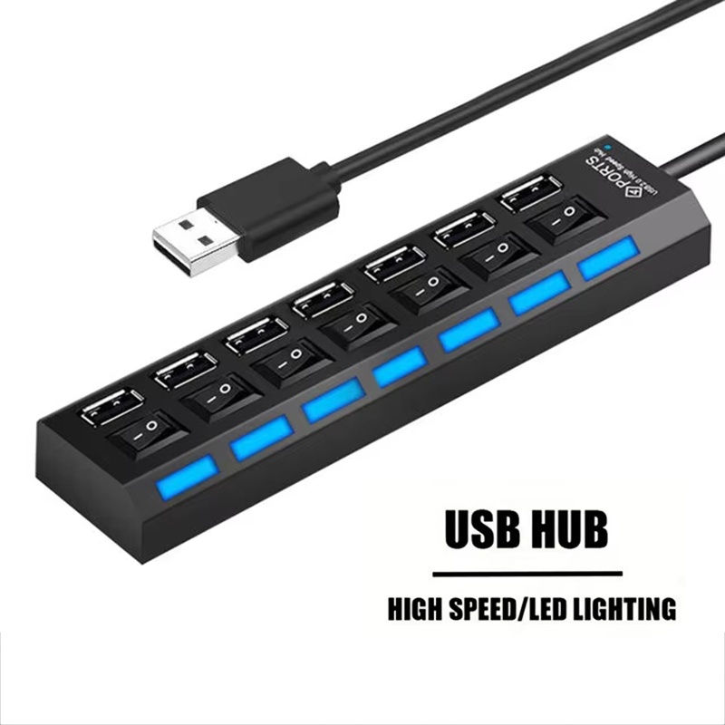 7 ポート USB 2.0 ハブスプリッターラップトップコン - Multi Port Usb Hub のレビューと価格