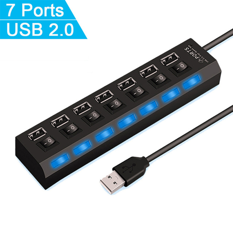 7 ポート USB 2.0 ハブスプリッターラップトップコン - Multi Port Usb Hub のレビューと価格