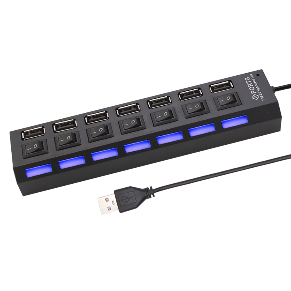 7 ポート USB 2.0 ハブスプリッターラップトップコン - Multi Port Usb Hub のレビューと価格