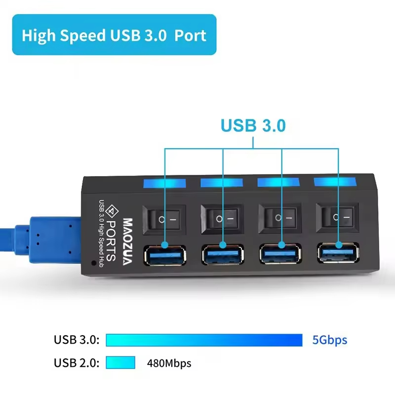高速 4 ポート USB ハブ 4×USB 3.0 アダプタ - Multi Port Usb Hub のレビューと価格