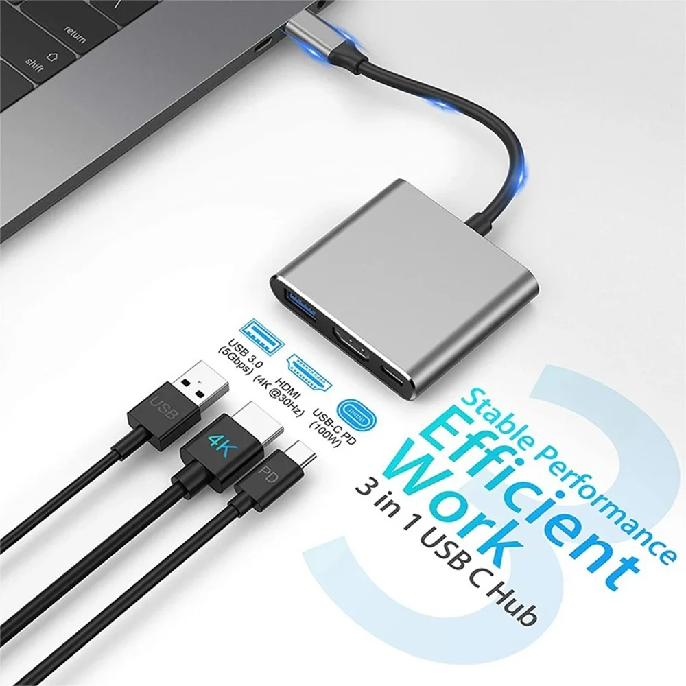 USB C ハブ 3-in-1 マルチポートアダプター、4K - Multi Port Usb Hub のレビューと価格