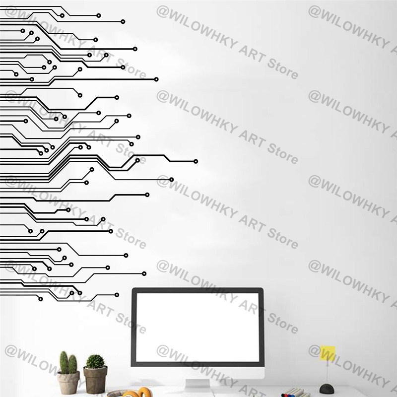 印刷されたビニール壁の装飾,サイエンスコンピューター,オフィ - Office Work Tech のレビューと価格