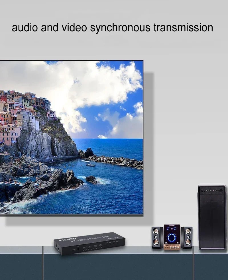 4K 60Hz 2x4 HDMIマトリックス 2入力4出力  - Hdmi Matrix Switch のレビューと価格