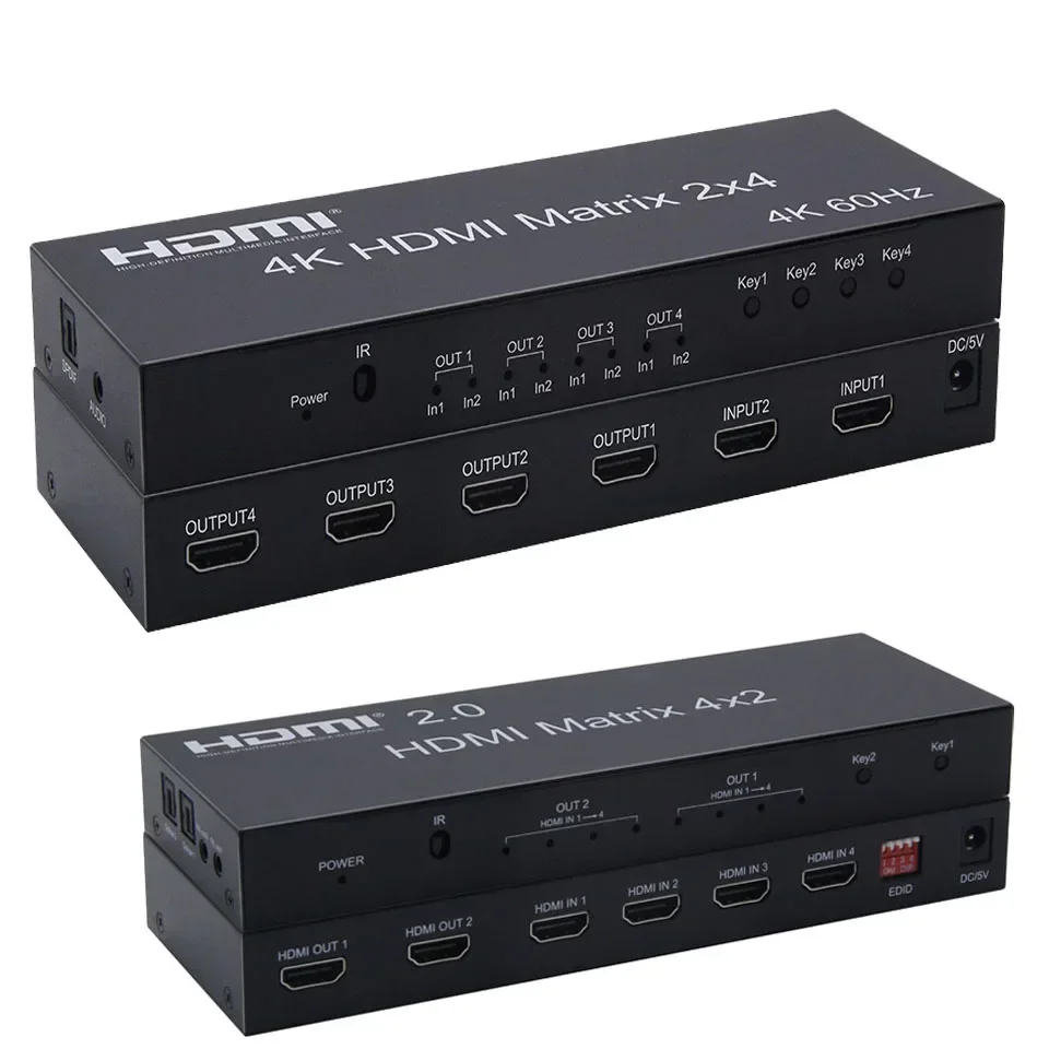 4K 60Hz 2x4 HDMIマトリックス 2入力4出力  - Hdmi Matrix Switch のレビューと価格
