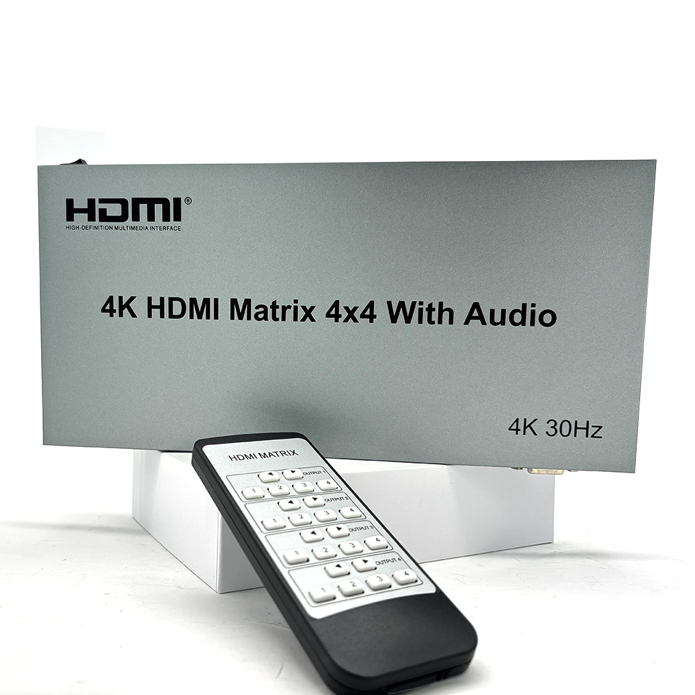 4K 60Hz 4x4 HDMIマトリックス R/L 3.5 - Hdmi Matrix Switch のレビューと価格